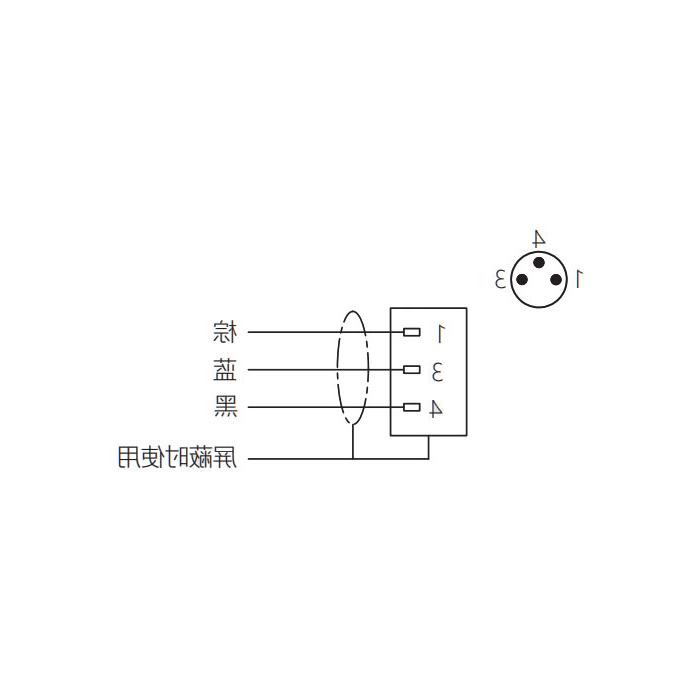 M8 3-PIN, straight male head, flange socket, front mounting, 63SA21-XXX