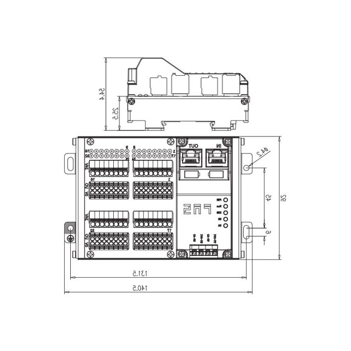 EtherCAT protocol, 32DI/DO adaptive configuration, PNP, terminal type, RJ45 network port, IP20 remote module, 009E54