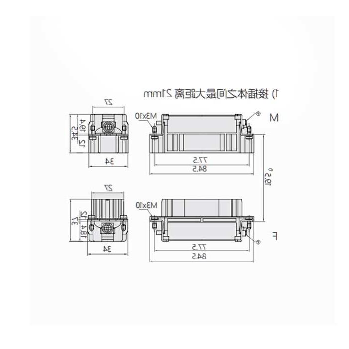 Male core, cold pressed, suitable for H16B shell, HEEE-040-M, 09320403001